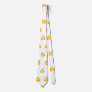Minimal Fire Flame Icon Hot Lit Aesthetic Graphic Neck Tie