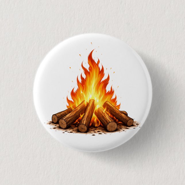 Minimal Fire Illustration  Button (Front)