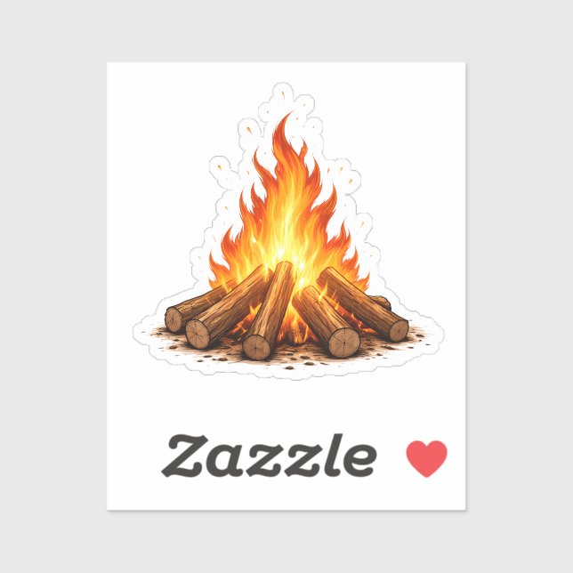 Minimal Fire Illustration  Sticker (Sheet)
