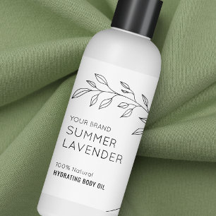 Minimal Floral 4 OZ 120ml Cosmetic Bottle Label