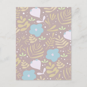Minimal floral holiday postcard