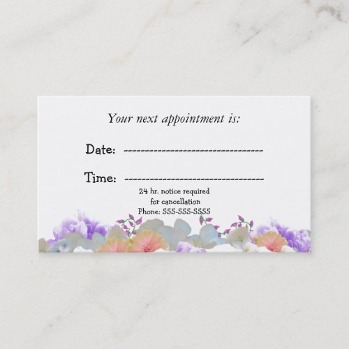 Minimal Floral Medical Appointment Card
