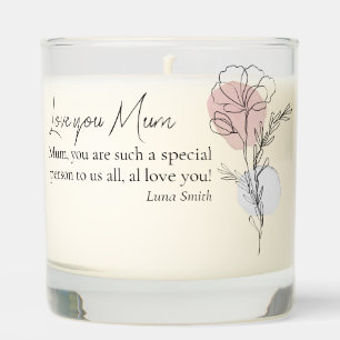 Minimal Floral Mothers Day Gift For Mom Scented Candle