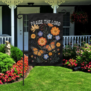 Minimal Floral Praise The Lord Christian Garden Flag
