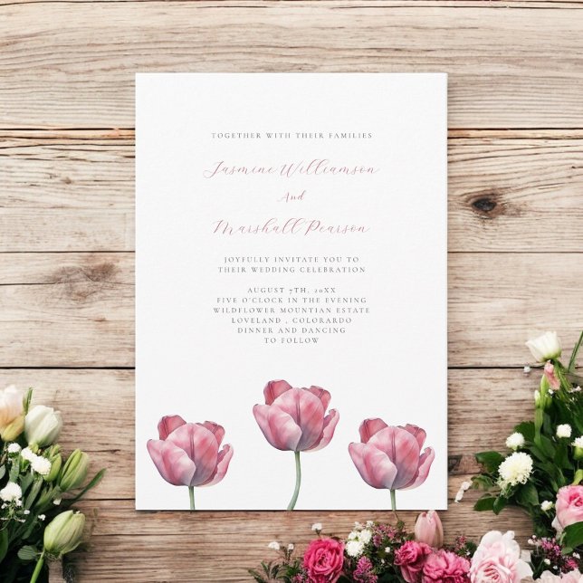 minimal  floral wedding theme elegant  invitation (elegant dusty pink simple floral fully editable wedding invitation )