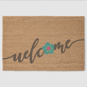Minimal Floral Welcome Coir Mat