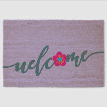Minimal Floral Welcome Coir Mat