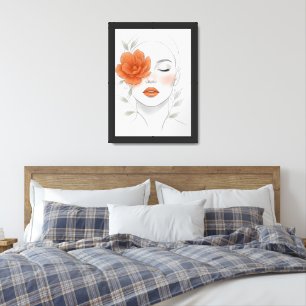 Minimal Floral Woman Line Art Poster