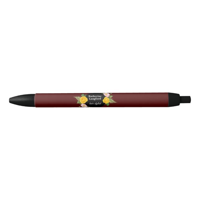 Minimal Floral Wreath Beauty Salon Business Suite Pen (Front)