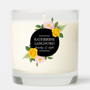 Minimal Floral Wreath Beauty Salon Business Suite Scented Candle