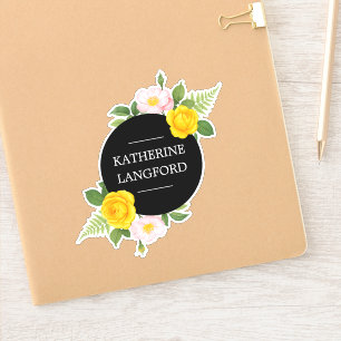 Minimal Floral Wreath Beauty Salon Business Suite Sticker