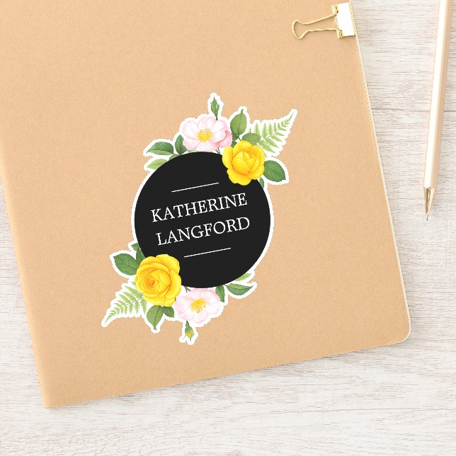 Minimal Floral Wreath Beauty Salon Business Suite Sticker (Notebook)