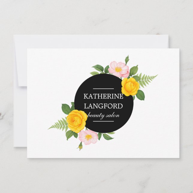 Minimal Floral Wreath Salon White Gift Certificate (Front)