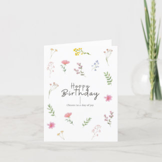 Minimal Flower Birthday Card