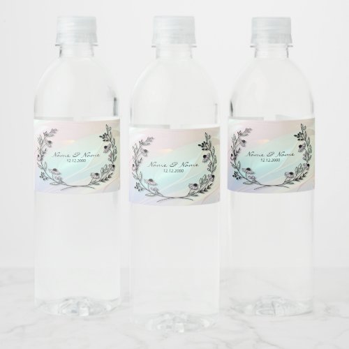 Minimal Flower Water Bottle Label