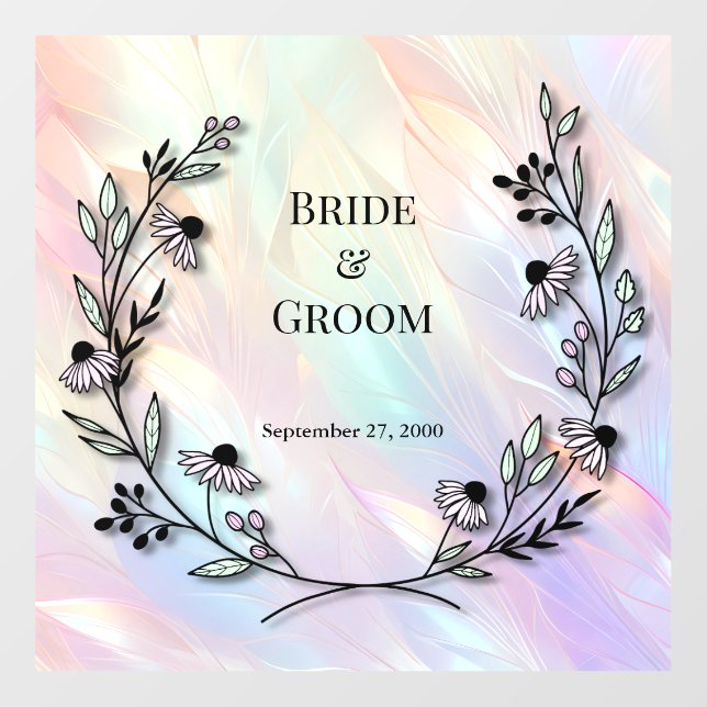Minimal Flower Wedding Floor Decal (Front)