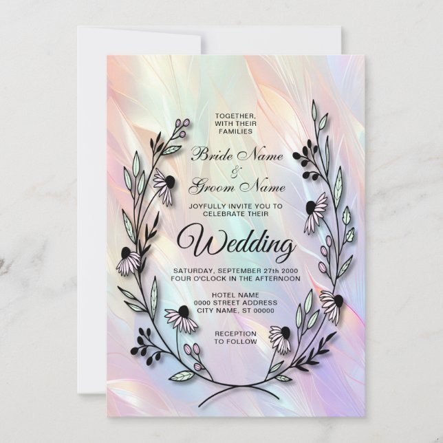 Minimal Flower Wedding Invitation (Front)