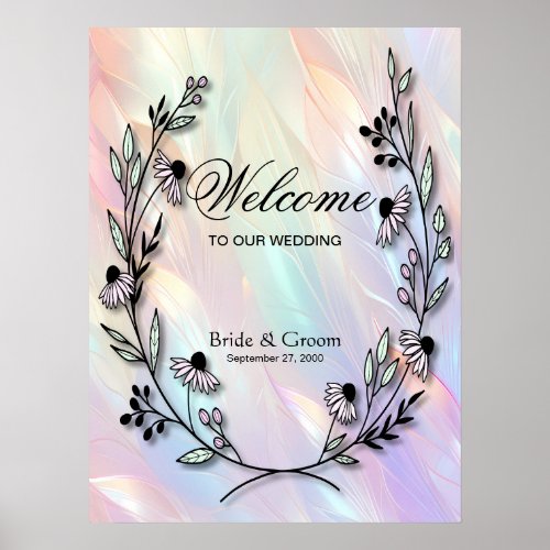 Minimal Flower Welcome Poster Sign