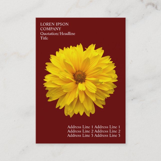 Minimal Flowers - Chrysanthemum - Deep Maroon Business Card (Front)