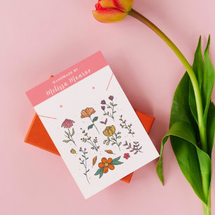 Minimal Flowers Necklace Jewelry Display Card