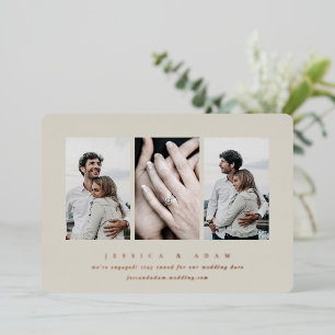 Minimal Foil 3 Photo Engagement Announcement