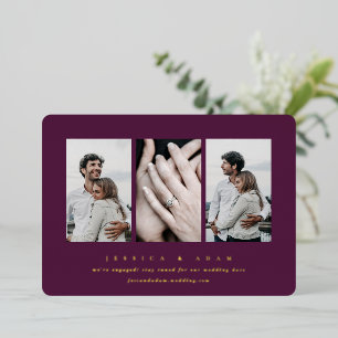 Minimal Foil 3 Photo Engagement Announcement