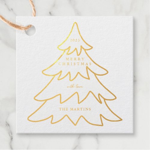 Minimal Foil Christmas Tree Photo Foil Foil Favor Tags