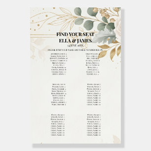 Minimal Foliage Seating Chart Sign