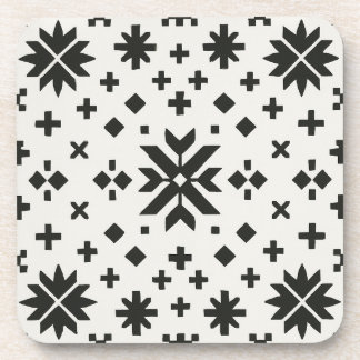 Minimal Folk Geometry Seamless Pattern Beverage Coaster