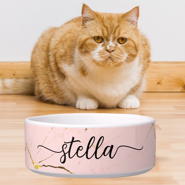 Minimal Food Water Dish Pet Custom Cat Dog Name (Creator Uploaded)