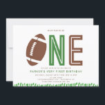 Minimal Football First BIrthday Party Sports Invitation<br><div class="desc">Celebrate your little one's first birthday with a Little Rookie party theme!</div>