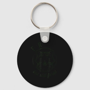Minimal Forgiven But Still Feral Raccoon Keychain