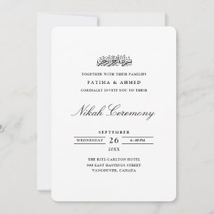 Minimal Formal Calligraphy Script Nikah Ceremony Invitation