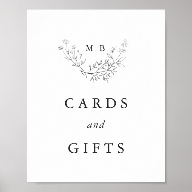 Minimal Formal Monogram Wedding Cards and Gifts Poster (Front)