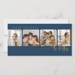 Minimal Four Photo Holiday Card