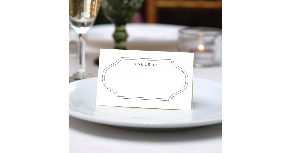 Minimal Frame Table Number & Wedding Monogram Place Card | Zazzle