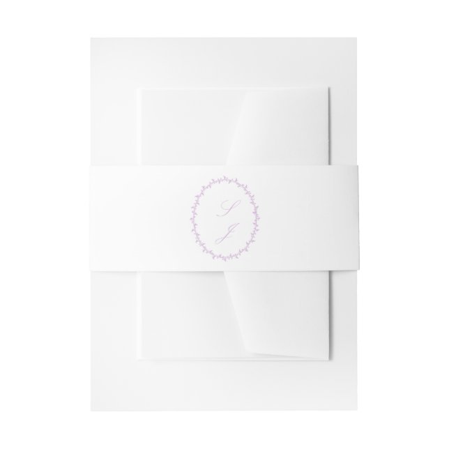 Minimal French Lavender Wedding  Invitation Belly Band (Front Example)