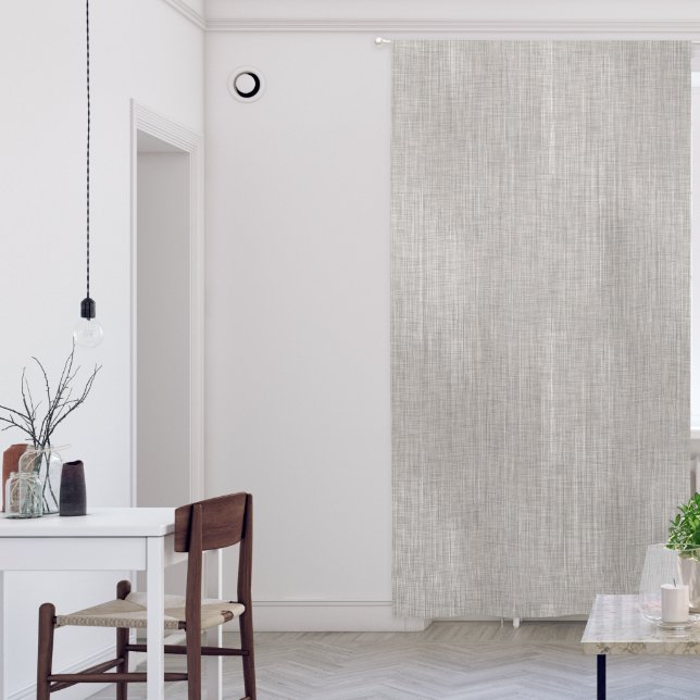 Minimal French Woven Linen Ecru Beige Grasscloth Blackout Curtains (Living Room)