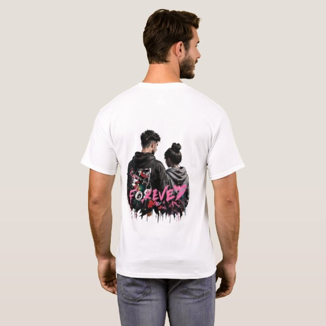 Minimal Front Logo Back Print T-Shirt | Good Vibes (Back Full)