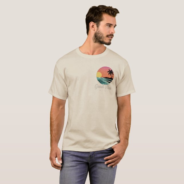 Minimal Front Logo Back Print T-Shirt | Good Vibes (Front Full)