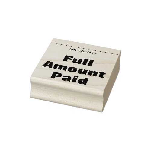 Minimal Full Amount Paid Rubber Stamp