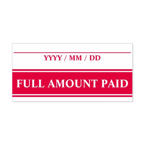 Minimal FULL AMOUNT PAID Rubber Stamp