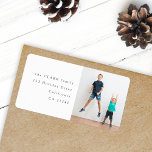 Minimal Fun Kids Photo Return Address Label<br><div class="desc">A stylish holiday photo address labels with classic typography in black on a clean simple white background. The photo and text can be easily customized for a personal touch. A simple, minimalist and contemporary christmas design to stand out this holiday season! The image shown is for illustration purposes only to...</div>