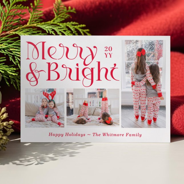 Minimal Fun Merry & Bright Photo Collage Christmas Letterpress Photo Cards (Minimal Fun Merry & Bright Photo Collage Christmas Letterpress Photo Cards.jpg)