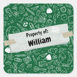 Minimal Fun School Supplies Pattern Personalized S