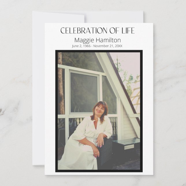Minimal Funeral Celebration of Life Program Budget (Front)