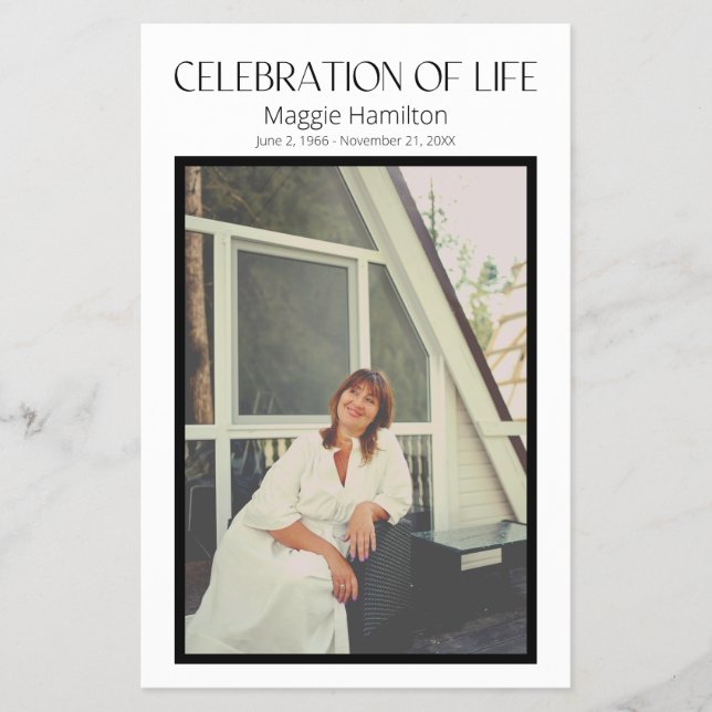 Minimal Funeral Celebration of Life Program Budget Flyer (Front)