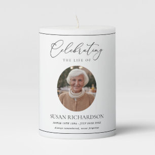 Minimal Funeral Memorial Celebration of Life Pillar Candle