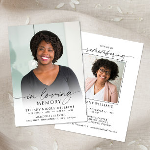 Minimal Funeral Memorial Photo In Loving Memory Invitation