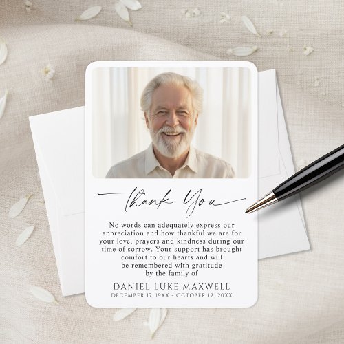Minimal Funeral Memorial Photo Script Thank You